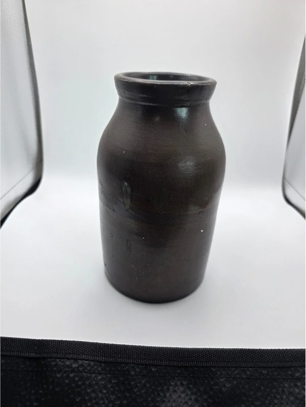 Vintage Brown Glazed Stoneware Pottery Vase Crock Rustic Farmhouse Decor 8